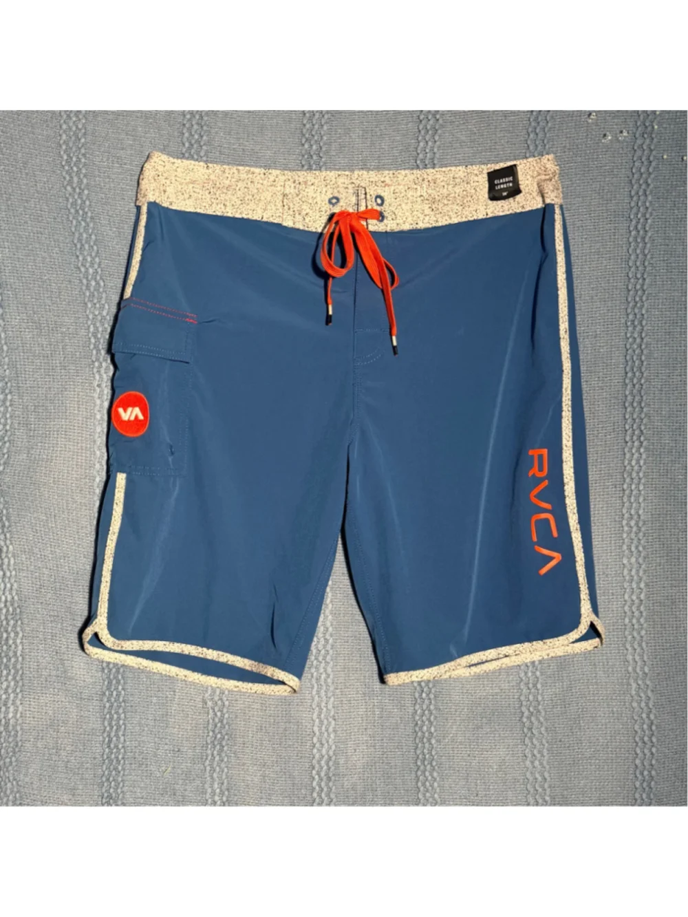 Men's RVCA Board Shorts Size M Blue and White